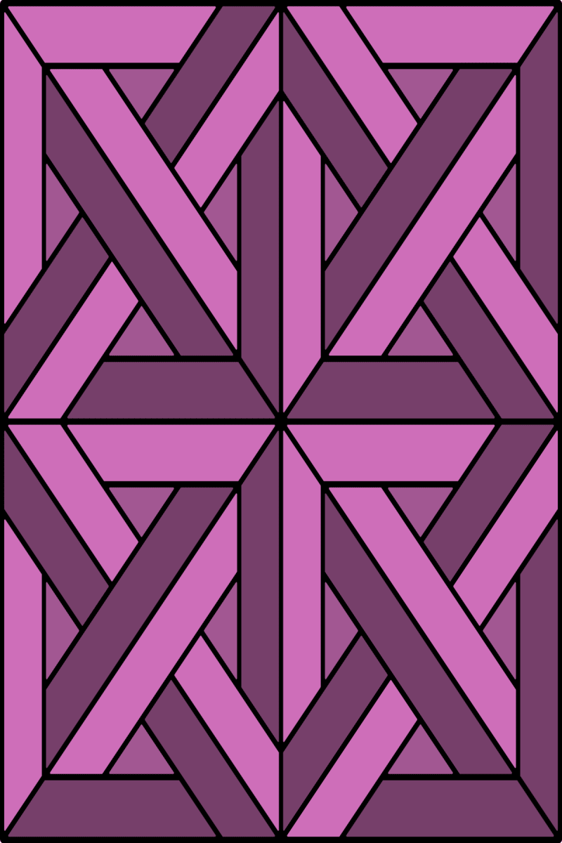 Geometric Pattern: Castel: Gemstone Black / Red Wolf