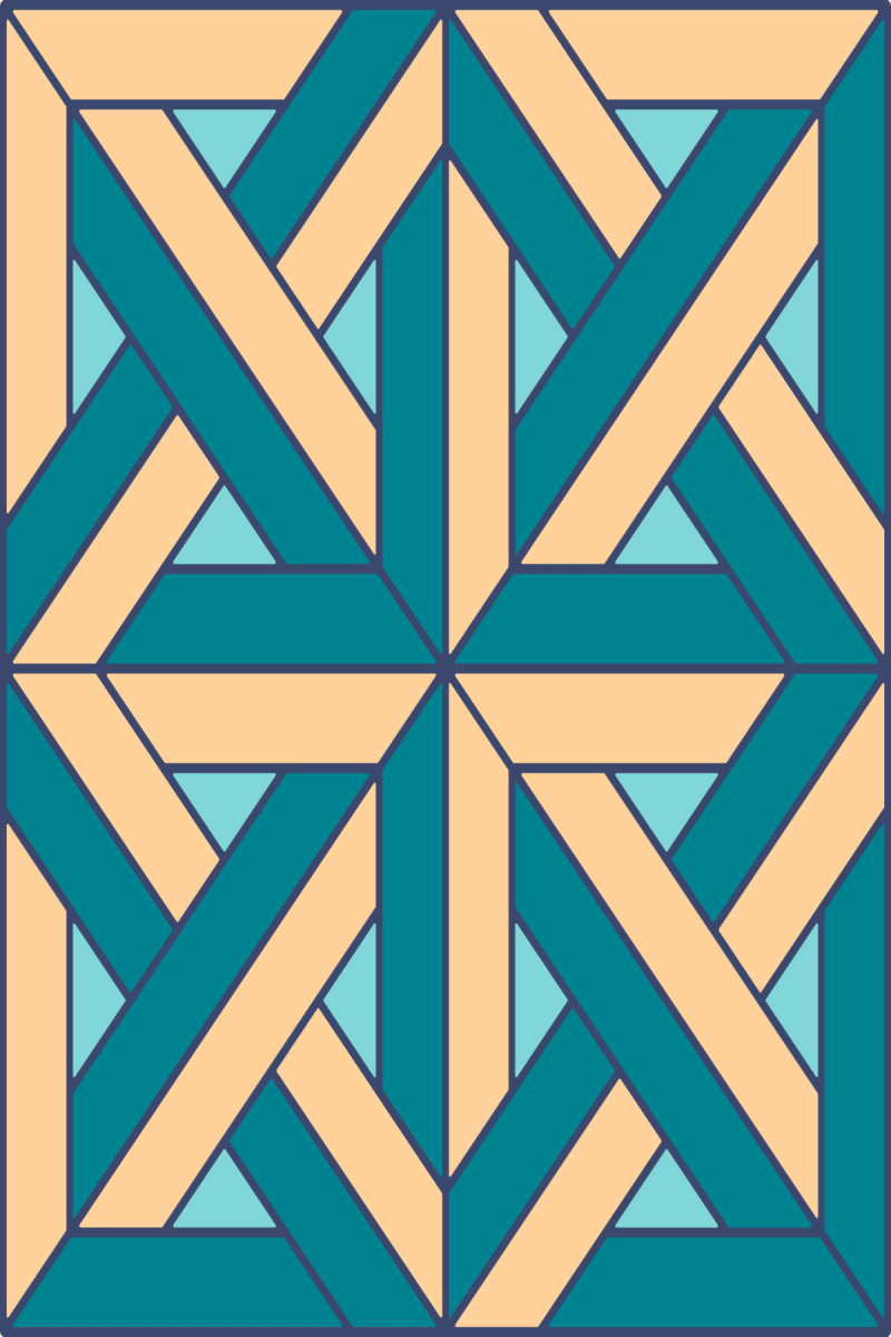 Geometric Pattern: Castel: Art Deco / Red Wolf