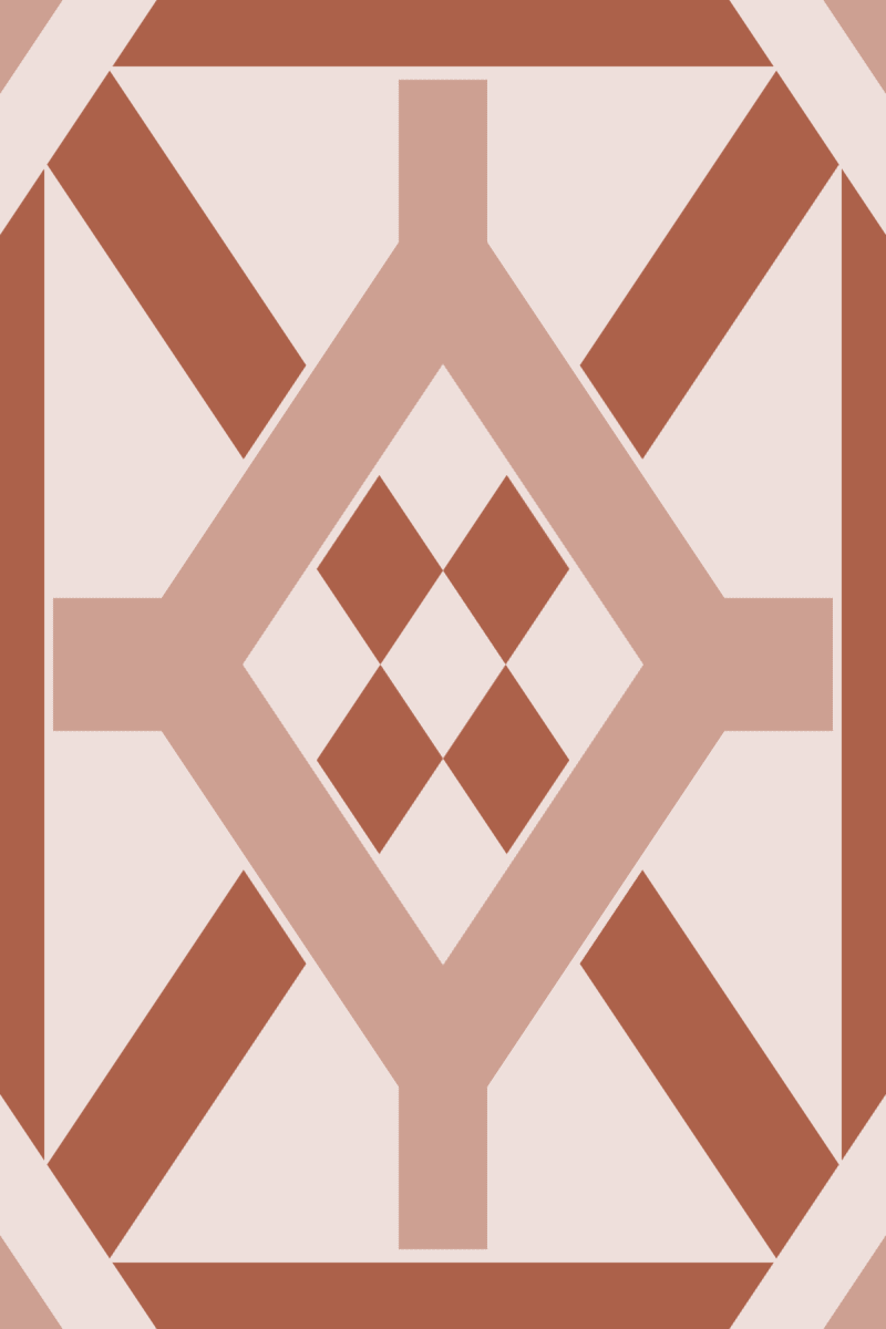 Geometric Pattern: Seville: Cesco Light / Red Wolf