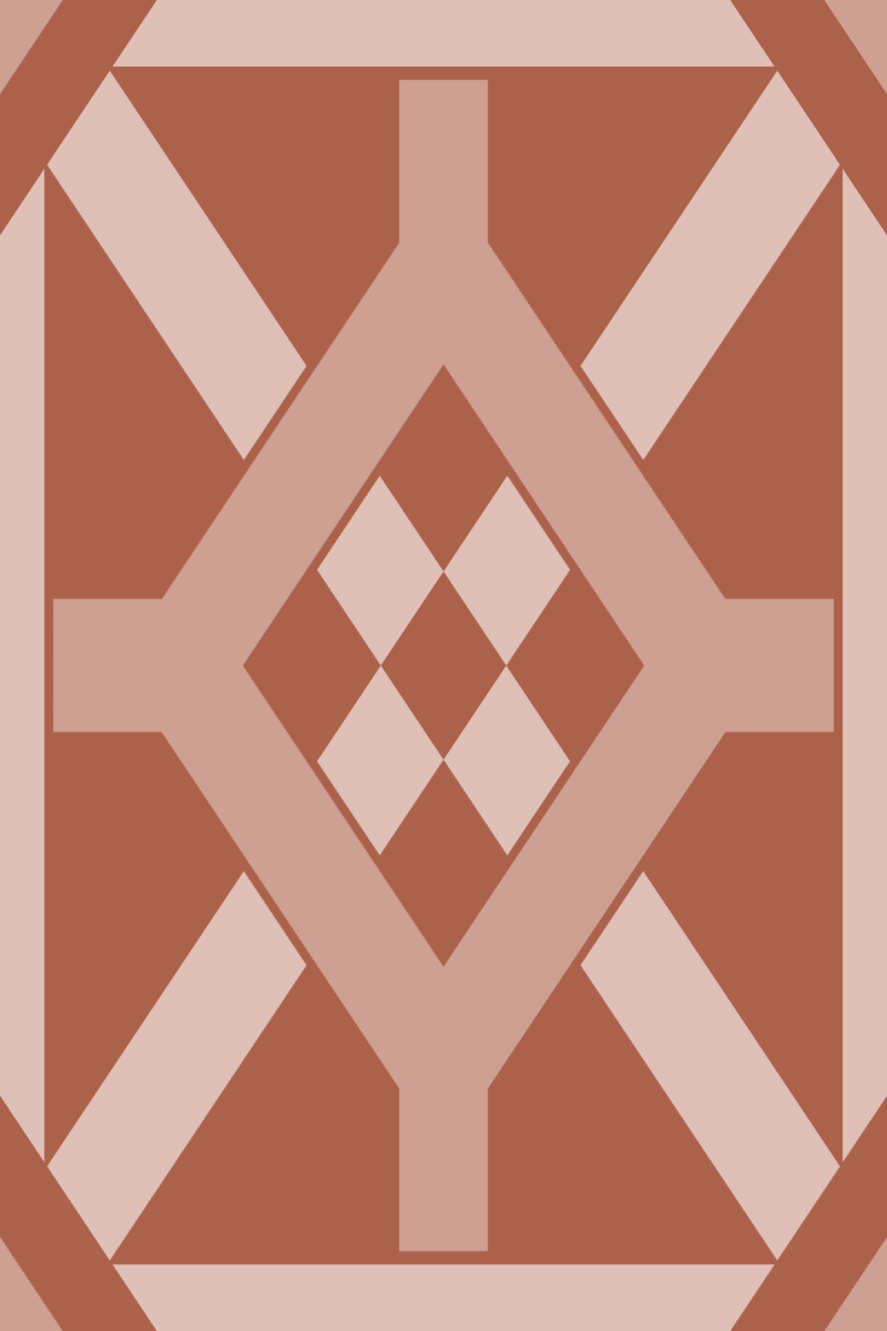 Geometric Pattern: Seville: Cesco Dark / Red Wolf