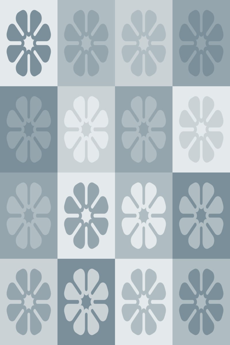 Geometric Pattern: Amapola: Stone / Red Wolf