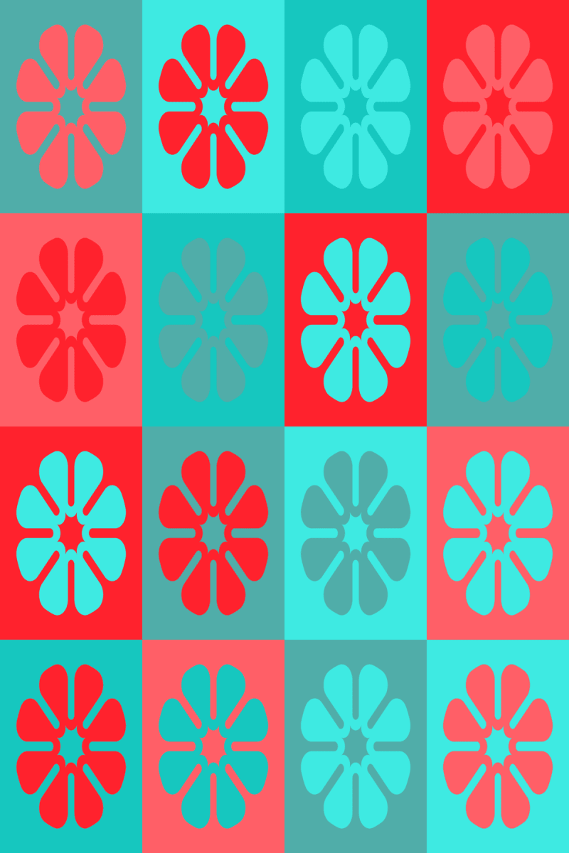 Geometric Pattern: Amapola: Moderna / Red Wolf