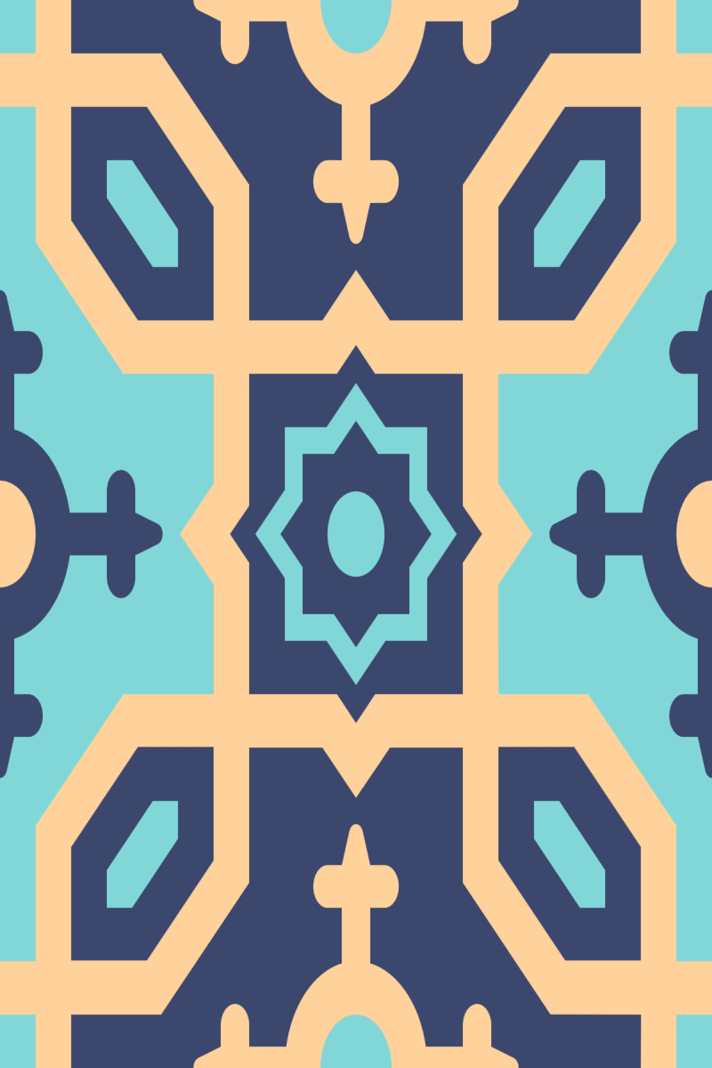 Geometric Pattern: Templo: Art Deco / Red Wolf