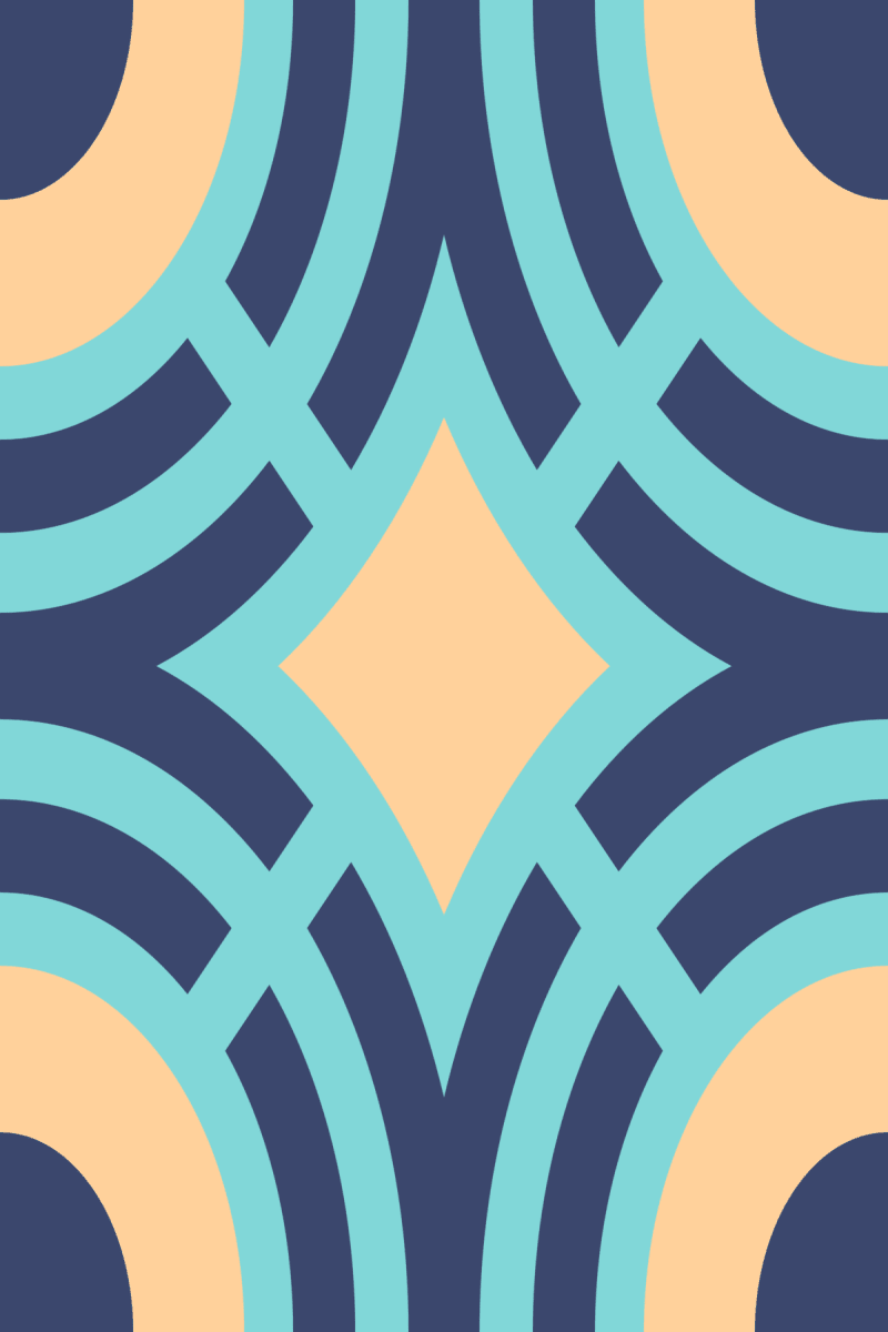 Geometric Pattern: Chapateo: Art Deco Dark / Red Wolf