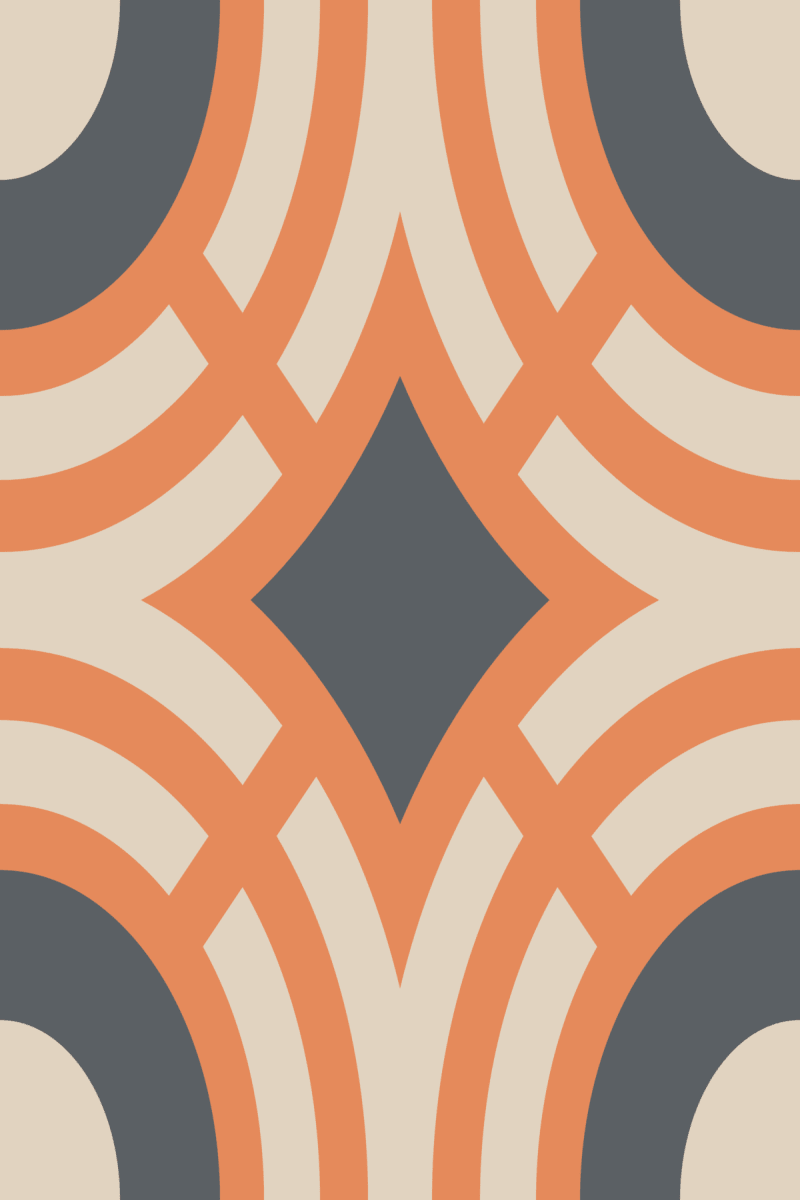 Geometric Pattern: Chapateo: Garden Light / Red Wolf