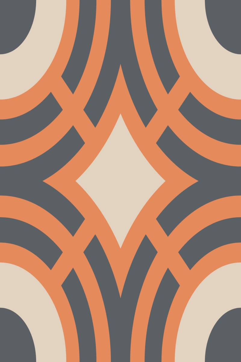 Geometric Pattern: Chapateo: Garden Dark / Red Wolf