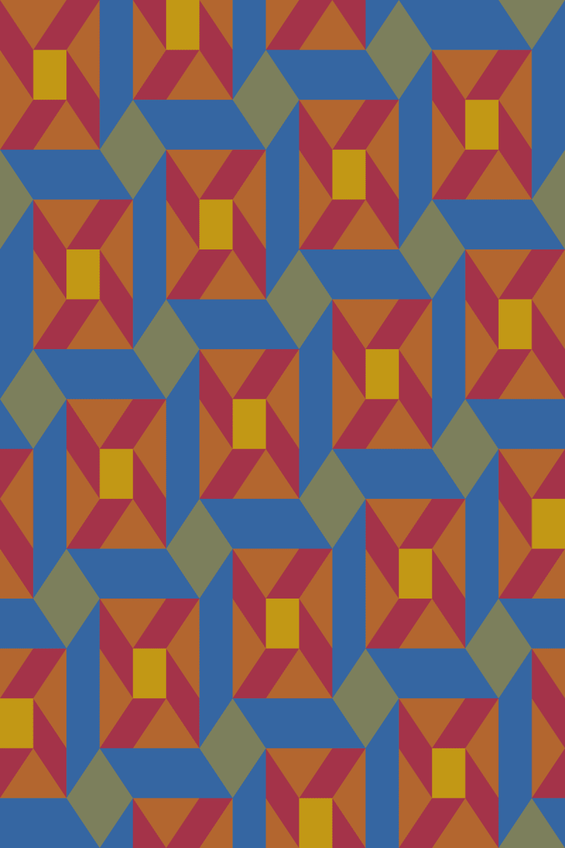 Geometric Pattern: Sanchez: Hortus / Red Wolf