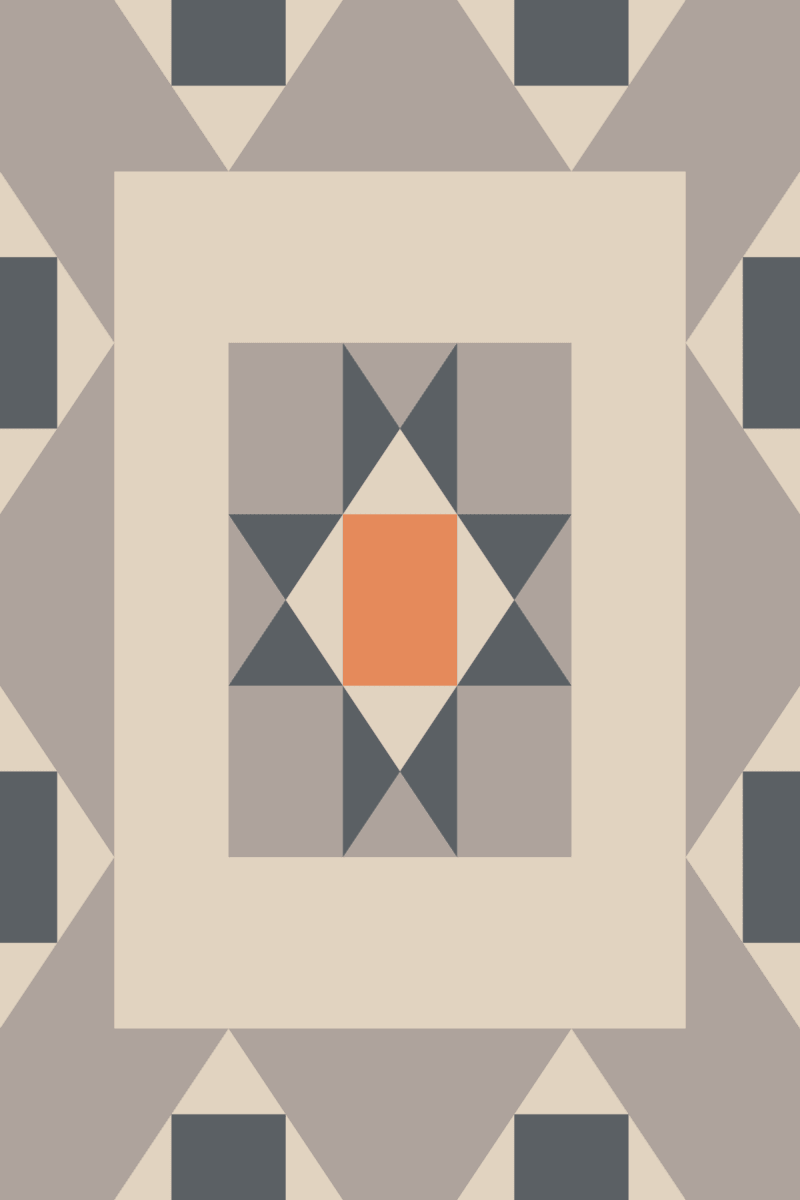 Geometric Pattern: Kendal: Garden / Red Wolf