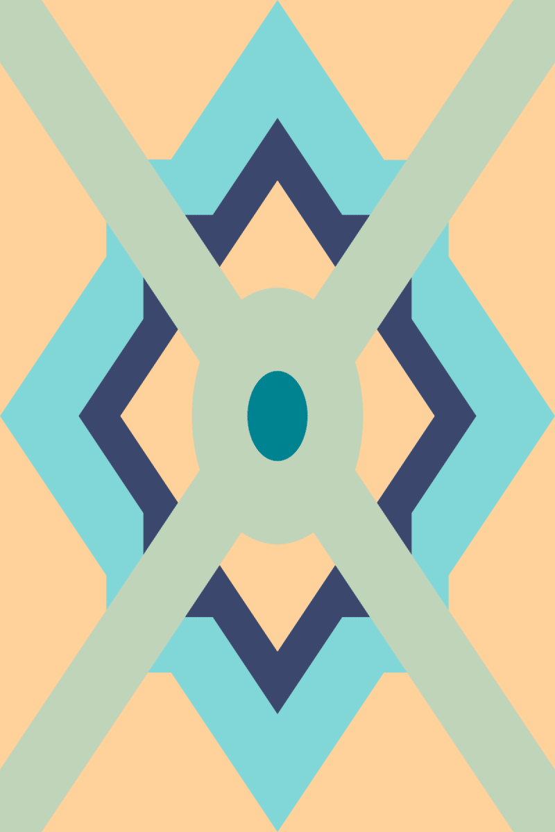 Geometric Pattern: Talavera: Art Deco / Red Wolf