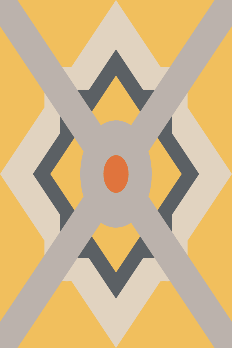 Geometric Pattern: Talavera: Garden / Red Wolf