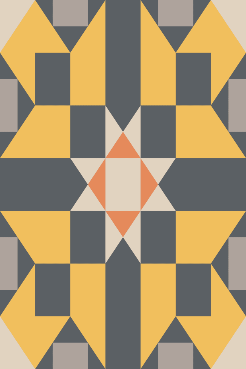 Geometric Pattern: Canterbury: Garden / Red Wolf