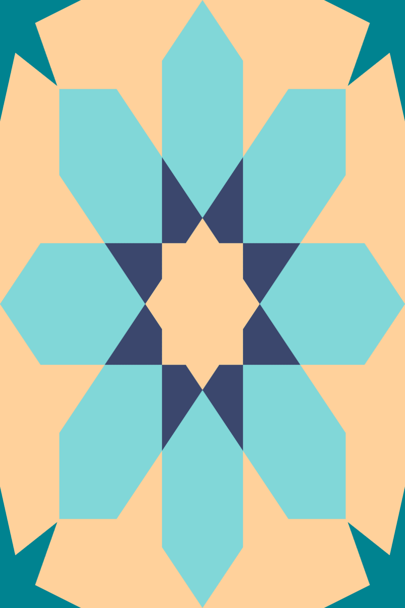 Geometric Pattern: Angola: Art Deco / Red Wolf