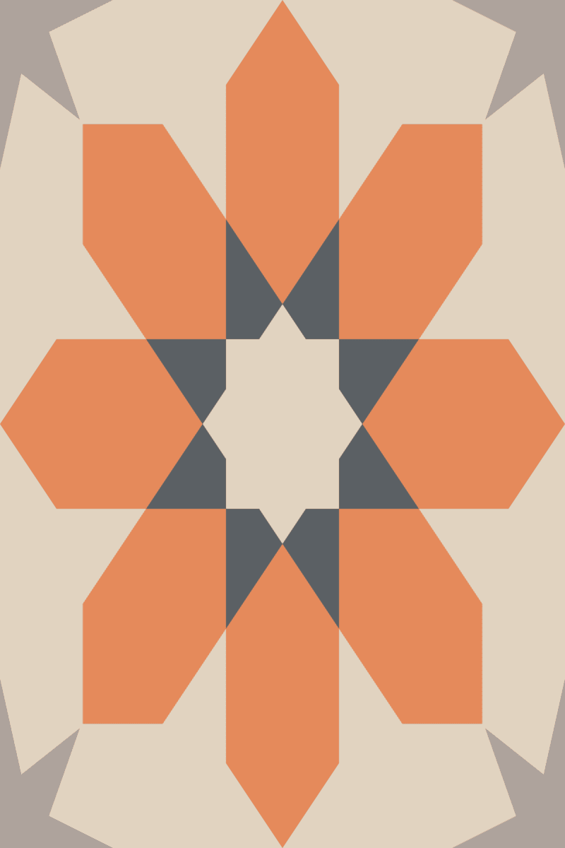 Geometric Pattern: Angola: Garden / Red Wolf