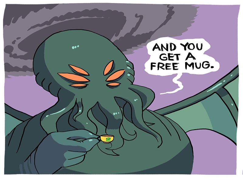 Cthulhu’s Playing Hardball / Owlturd Comix