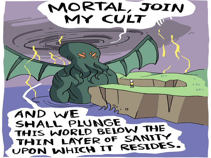 Cthulhu’s Playing Hardball / Owlturd Comix