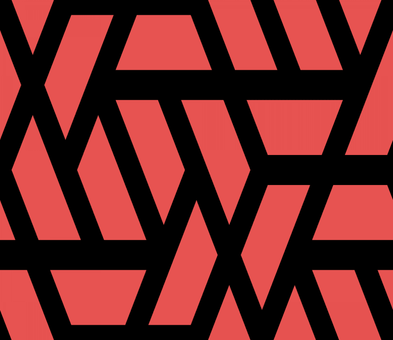 Geometric Pattern: Aperture: Black Outline / Red Wolf