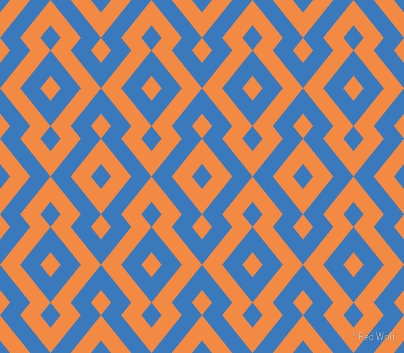 Geometric Pattern: Diamond / Red Wolf