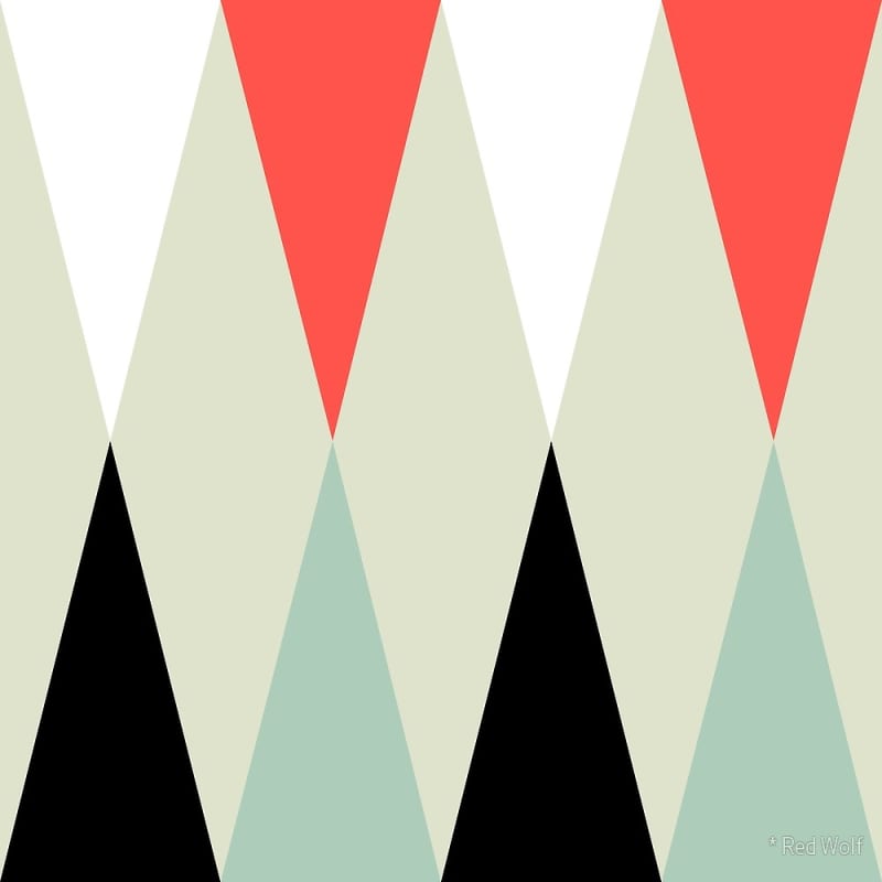 Geometric Pattern: Harlequin / Red Wolf