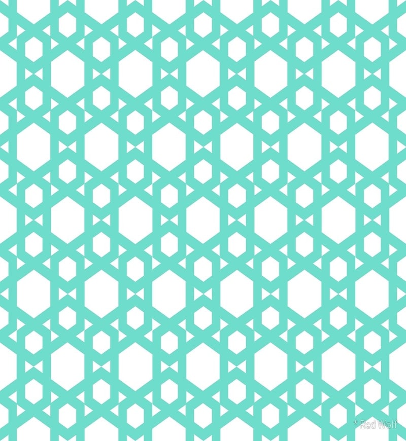 Geometric Pattern: Hexagon / Red Wolf