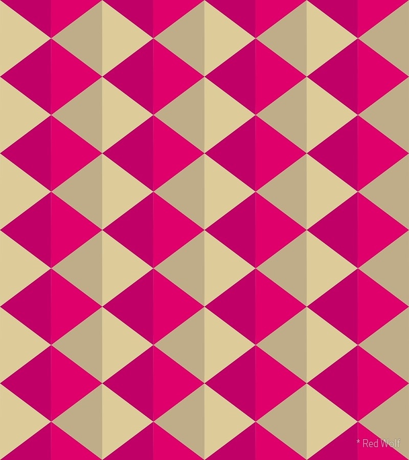 Geometric Pattern: Split Diamond / Red Wolf