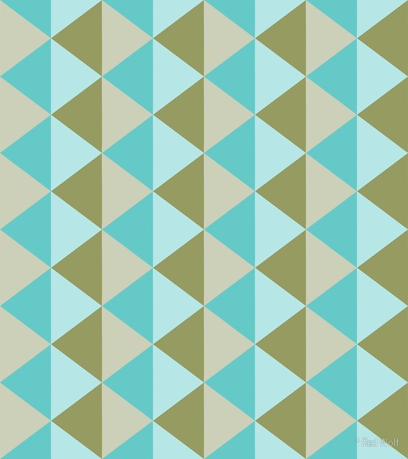 Geometric Pattern: Split Diamond / Red Wolf