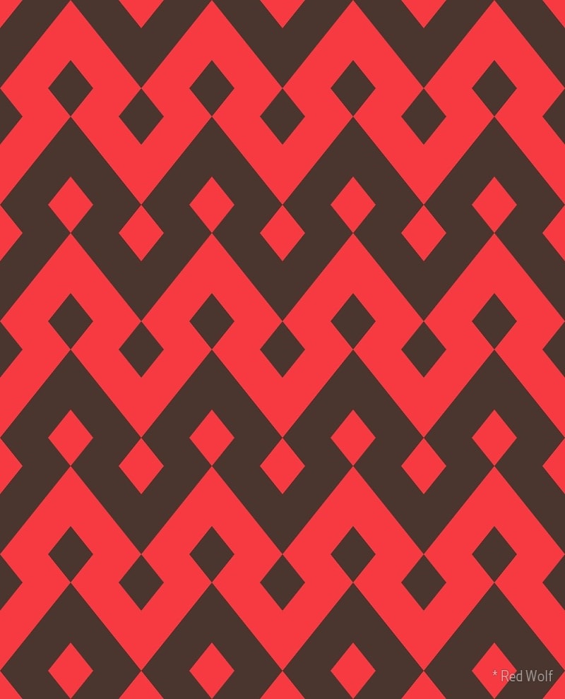 Geometric Pattern: Heavy Loop Diamond / Red Wolf