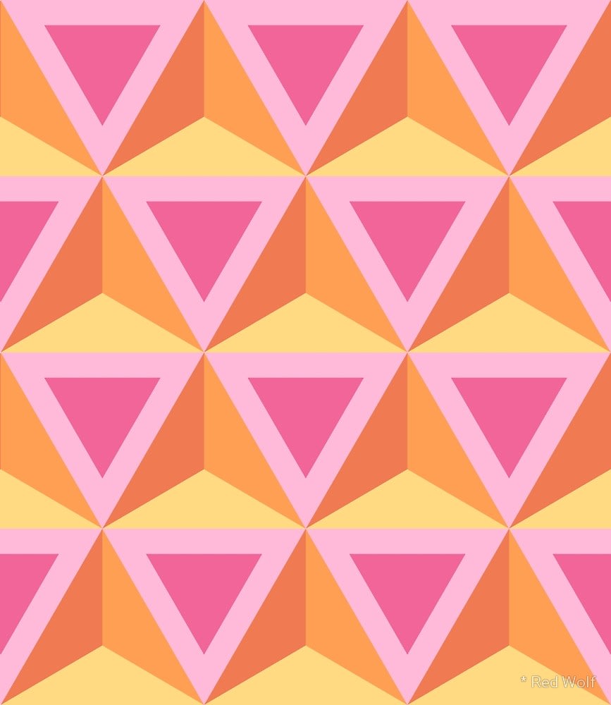 Geometric Pattern: Triangle / Red Wolf