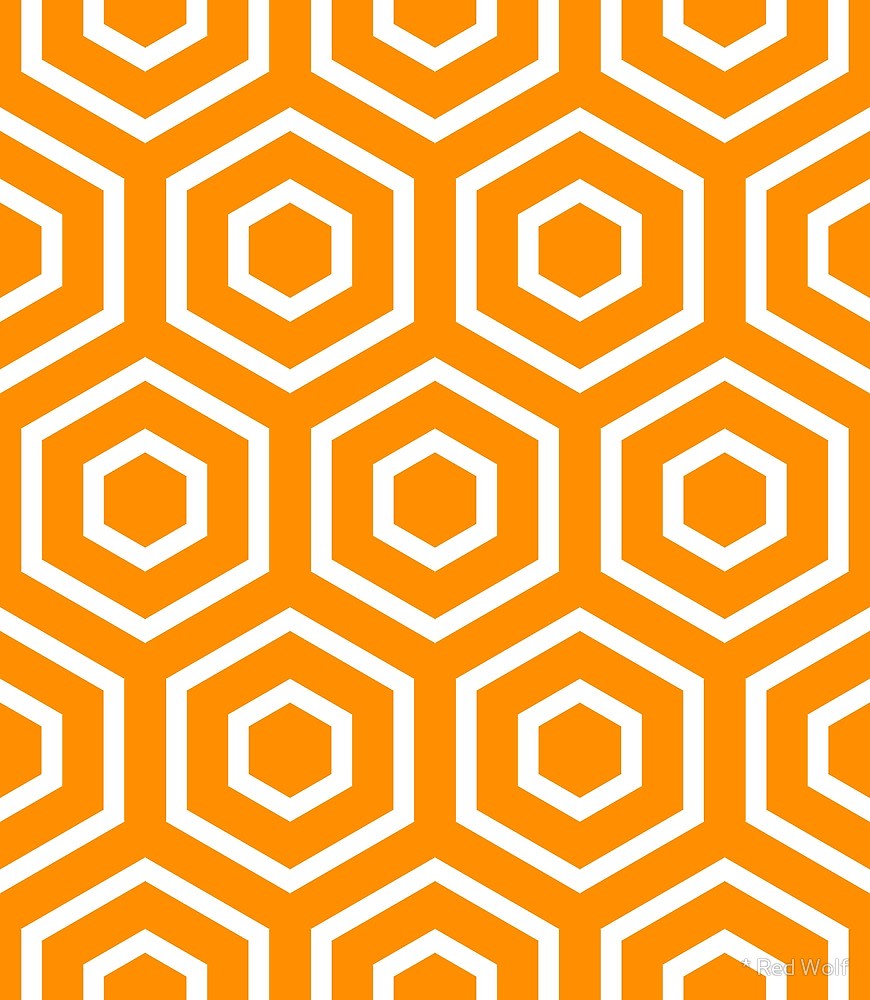 Geometric Pattern: Hexagon Ring / Red Wolf