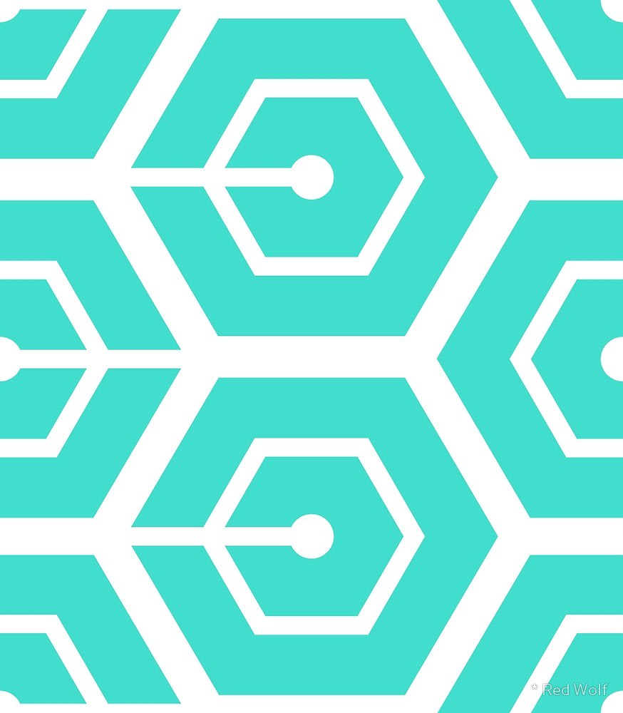 Geometric Pattern: Linked Hexagon / Red Wolf