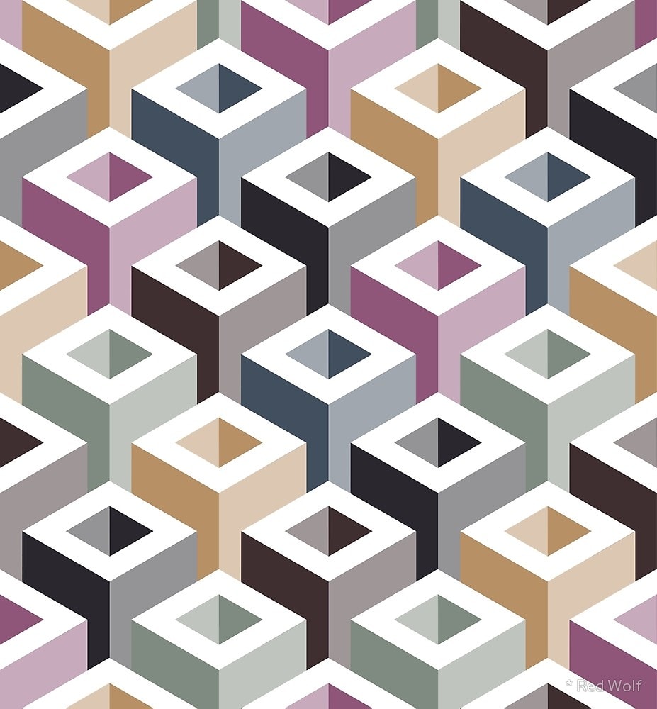 Geometric Pattern: Tube / Red Wolf