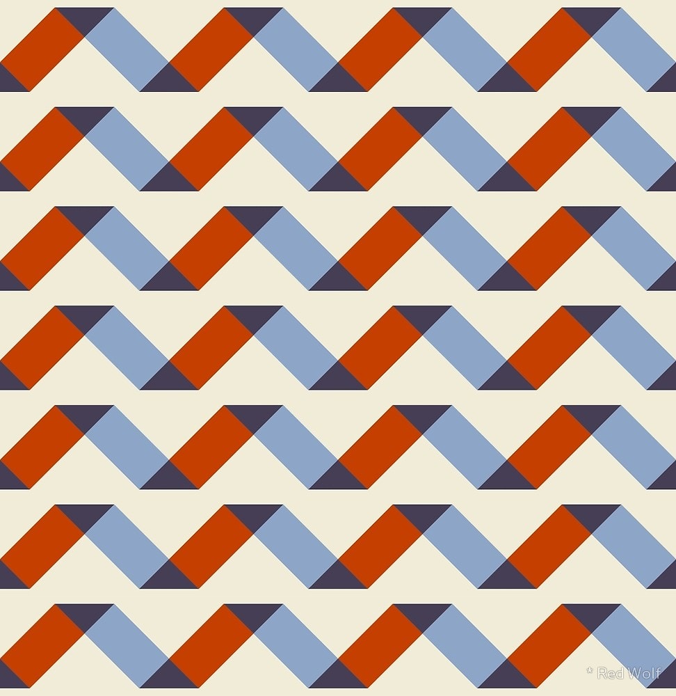 Geometric Pattern: Spiral / Red Wolf