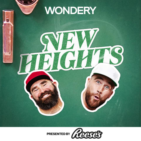 Podcast cover: New Heights with Jason and Travis Kelce