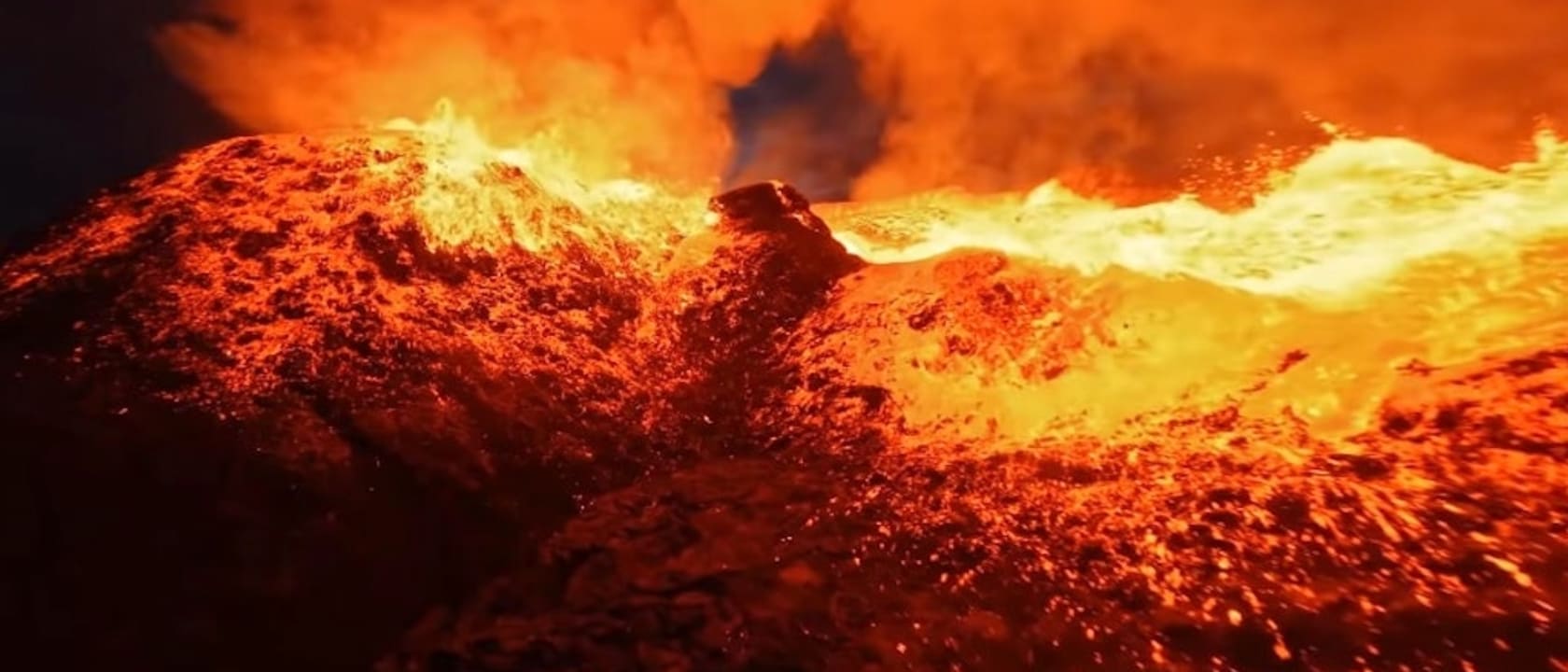 Incredible GoPro FPV Drone Footage Captured Flying Over the Erupting Volcano in Iceland