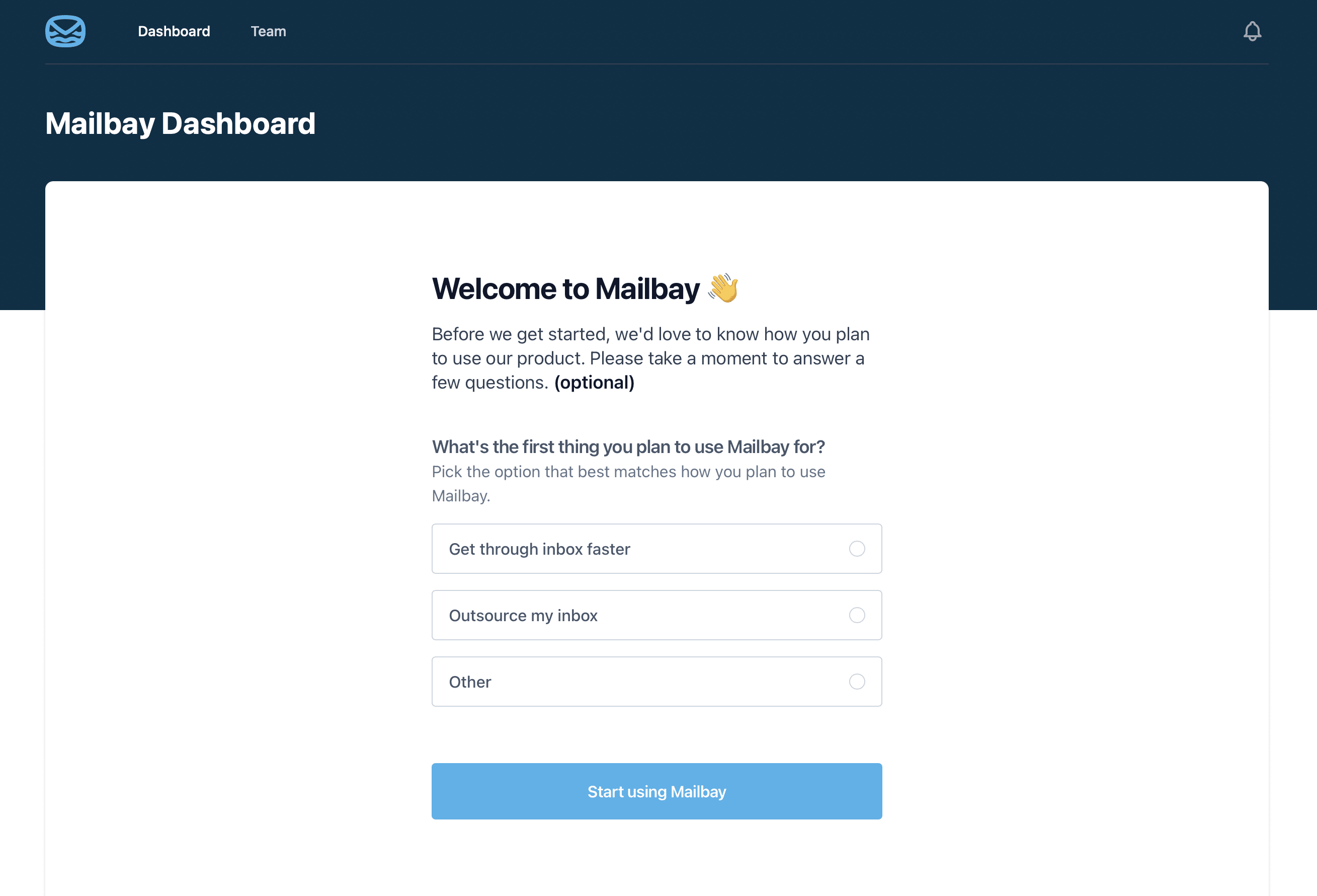 Reform embedded onboarding survey screenshot