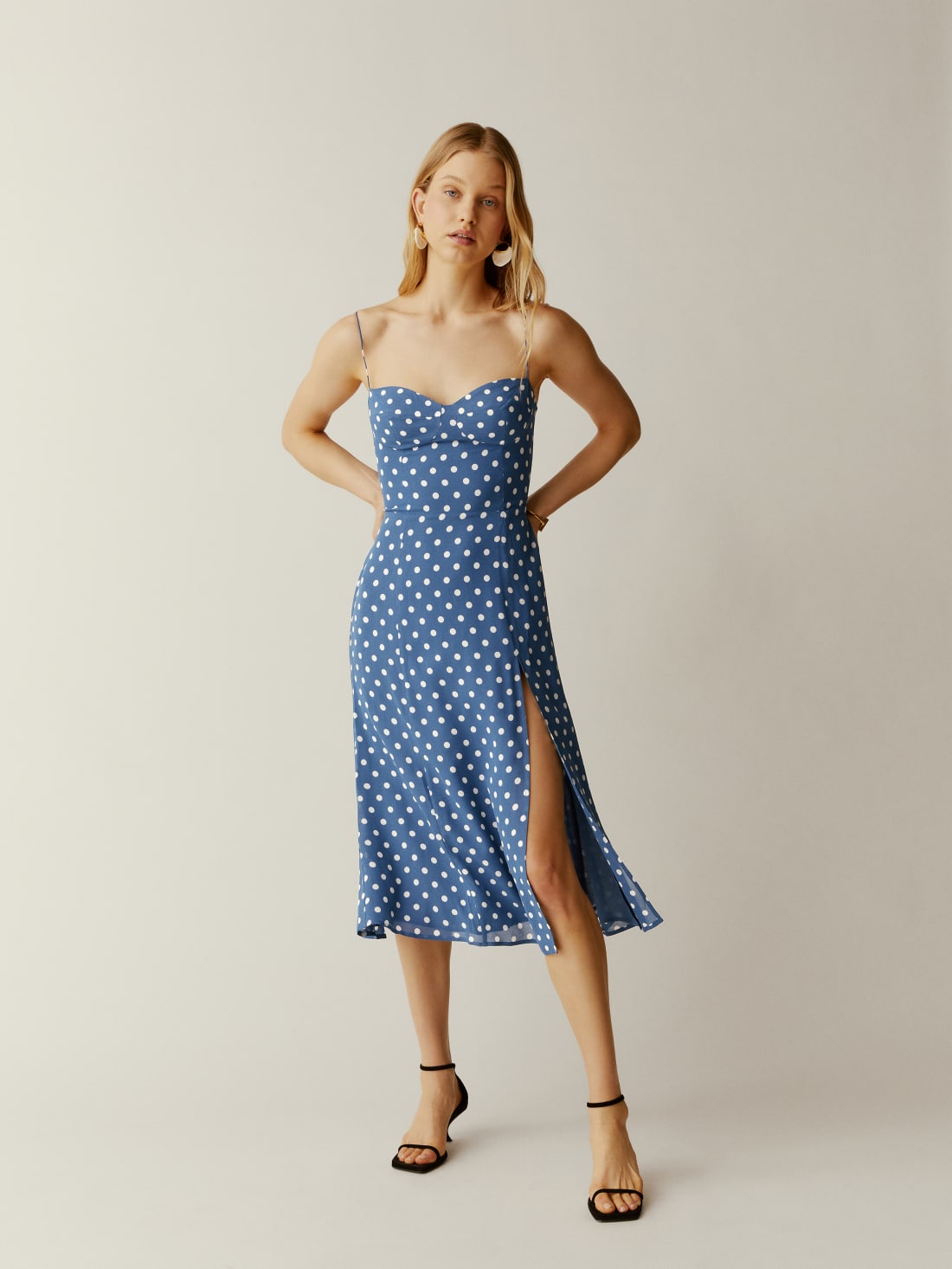 Party in Paris Sage Green Print Tie-Strap Midi Dress