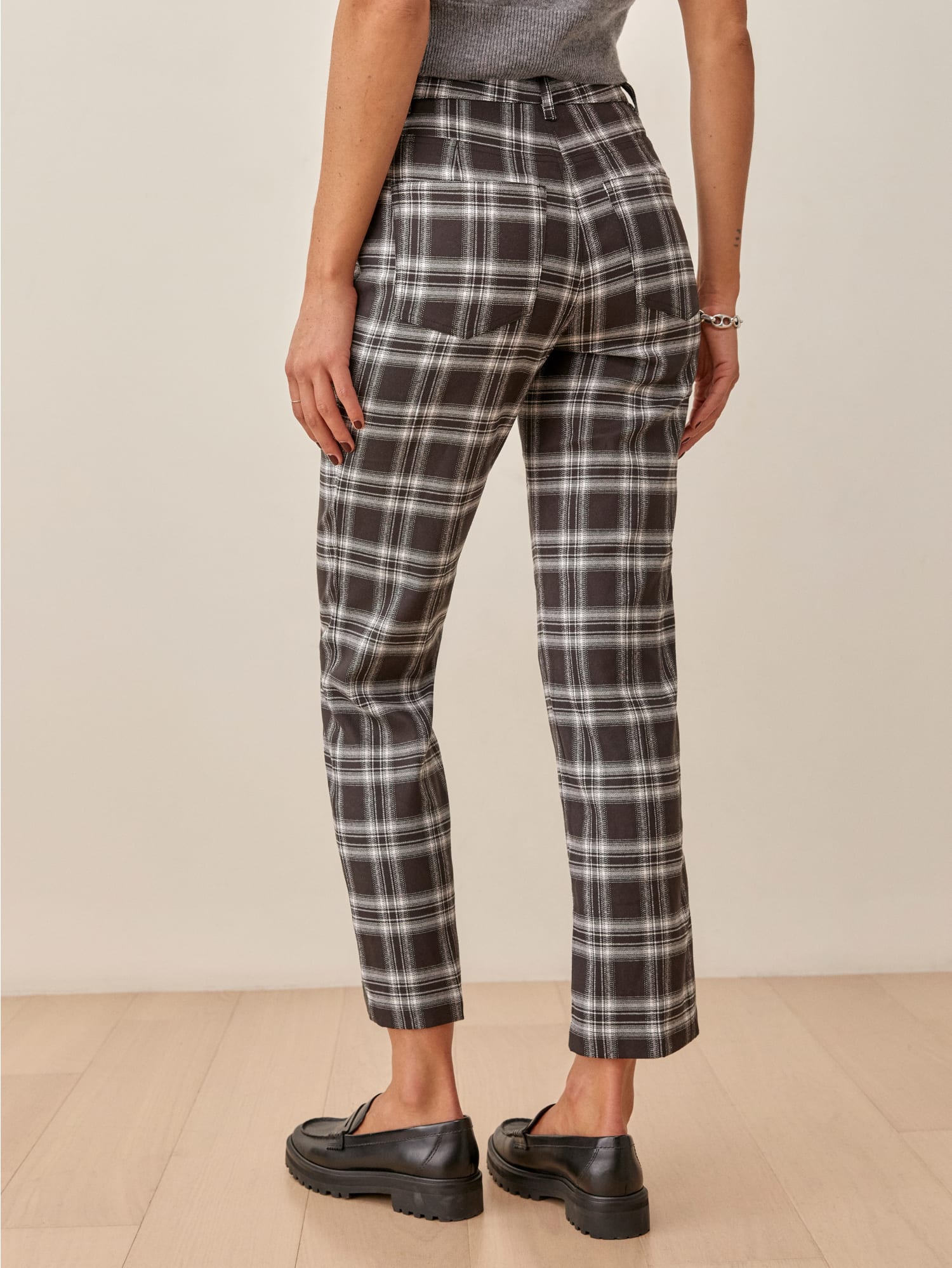 reformation plaid pants