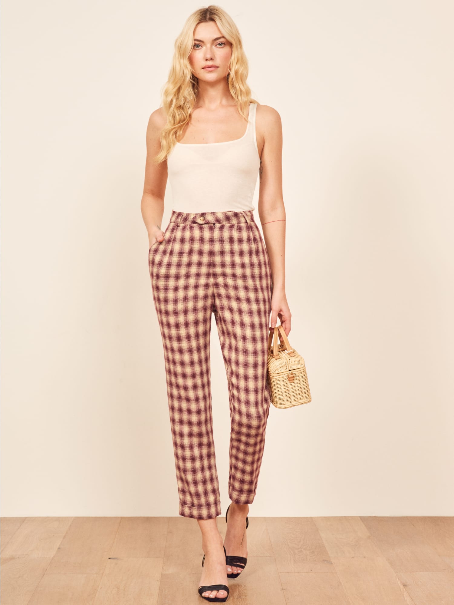 reformation gingham pants