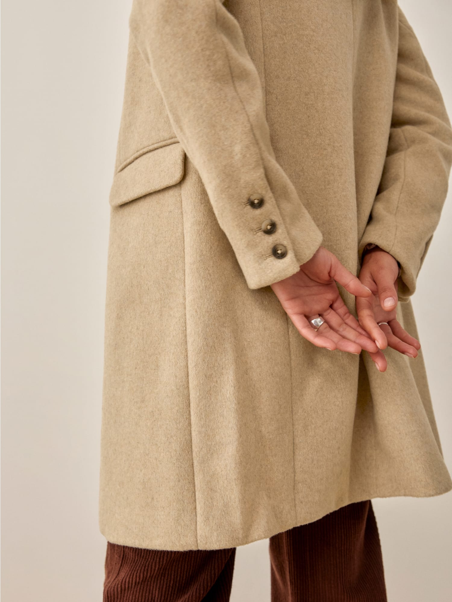reformation camel coat