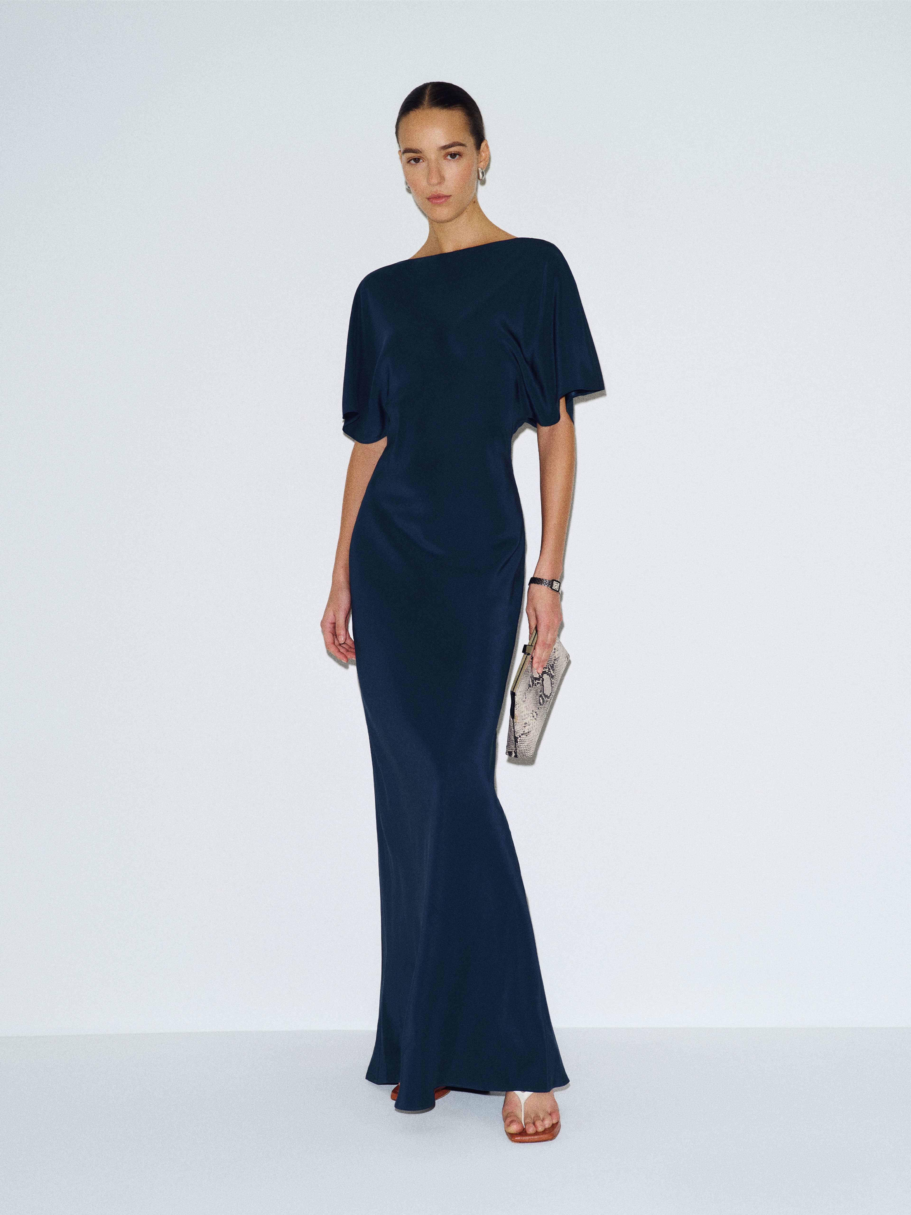 long sleeve maxi dress formal Velvet Long Sleeve Maxi Dress in Ivory - 2