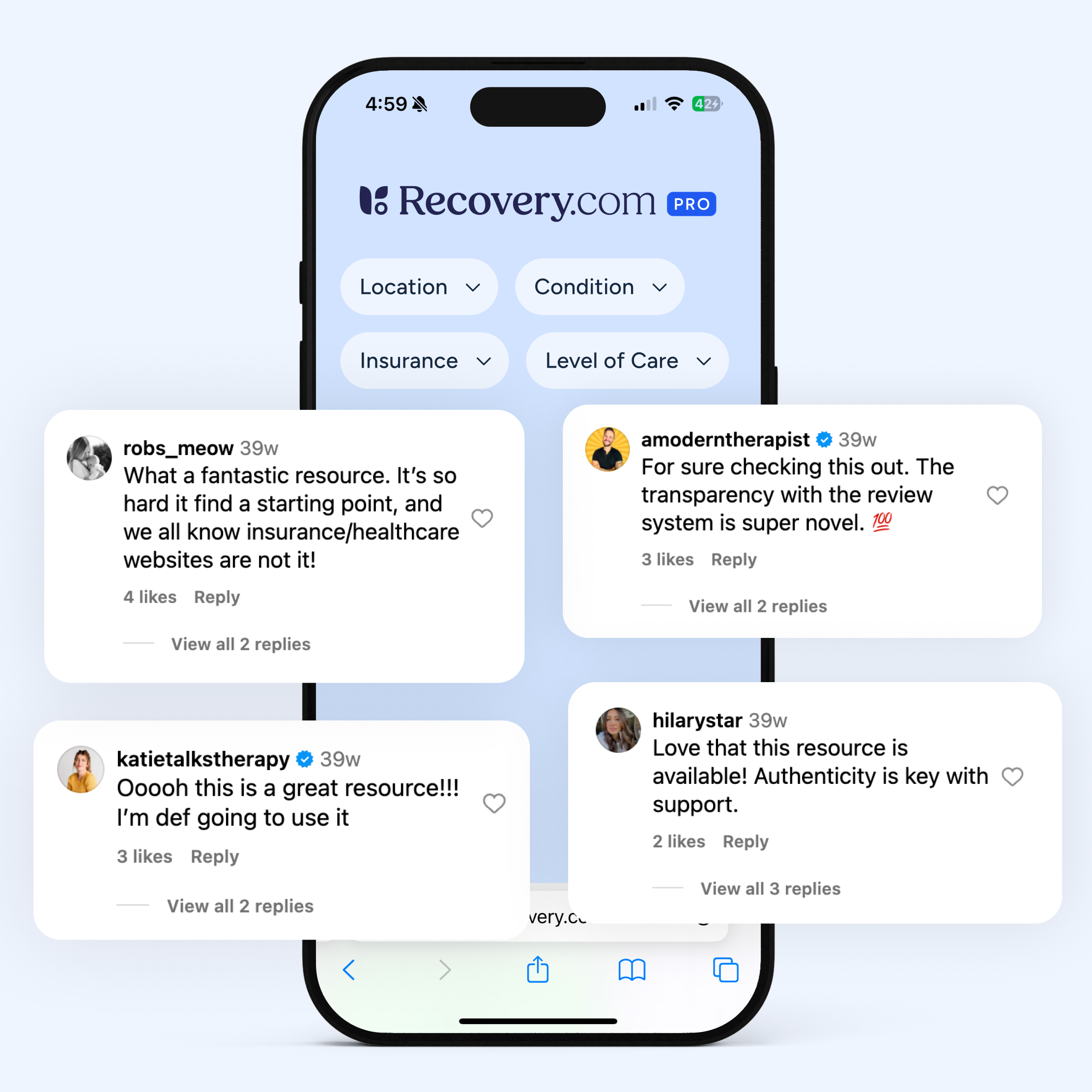 Healthcare professional using Recovery.com