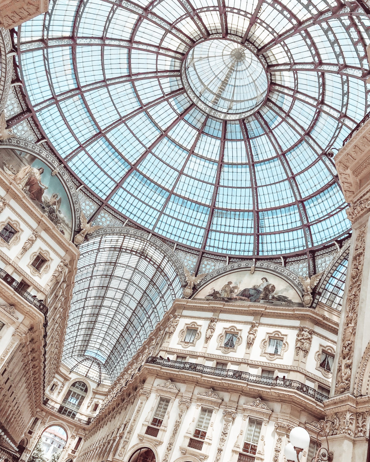 The magnificant glass ceilings and dome