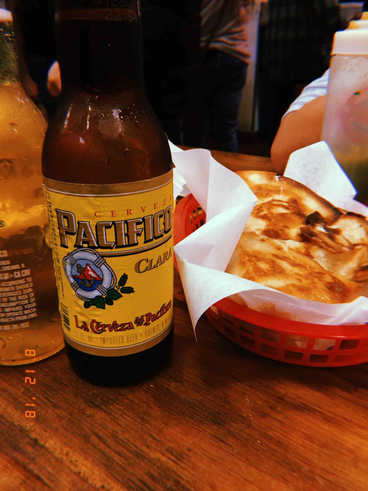 amazing combination, beer \x26 quesadilla