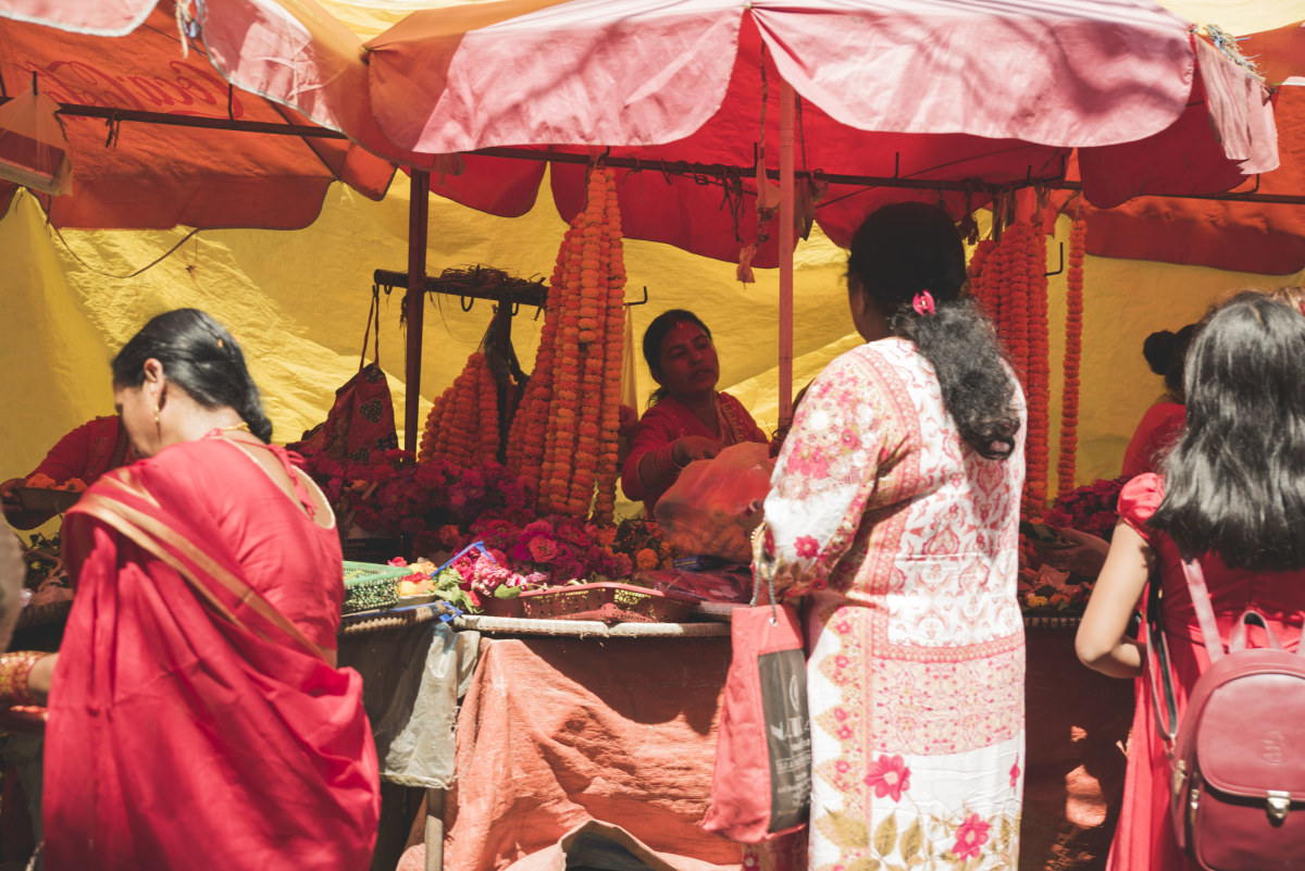 Nepali women in their traditional dresses