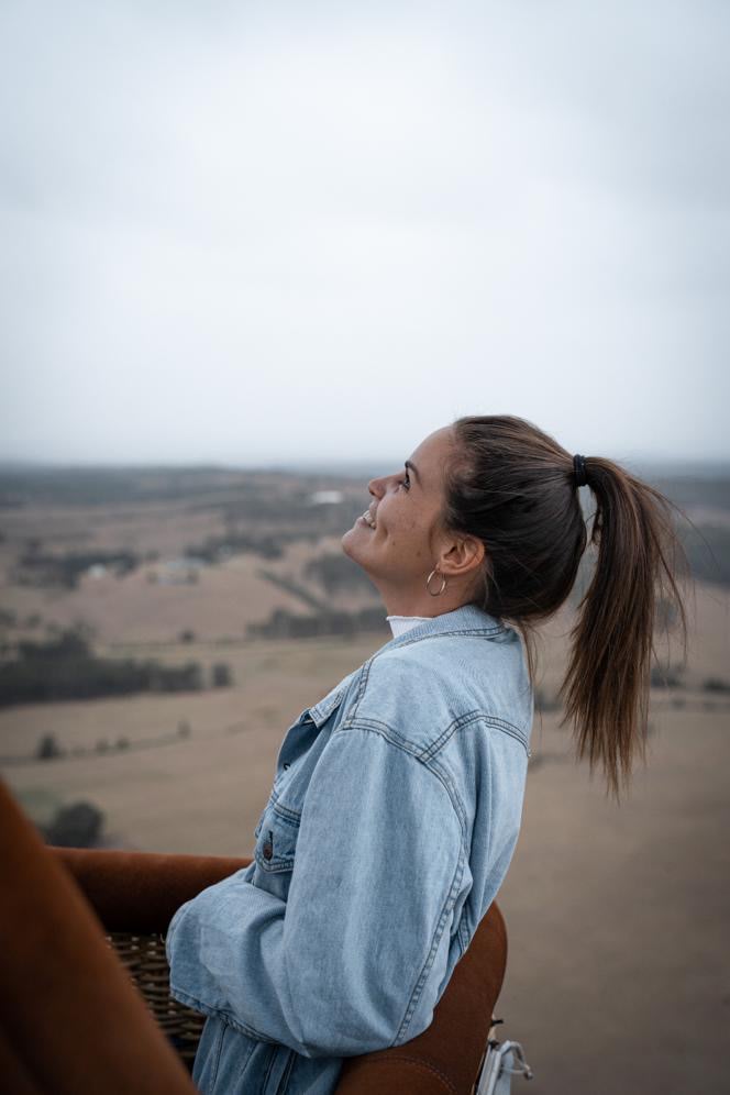 Emma enjoying the experience high off the ground