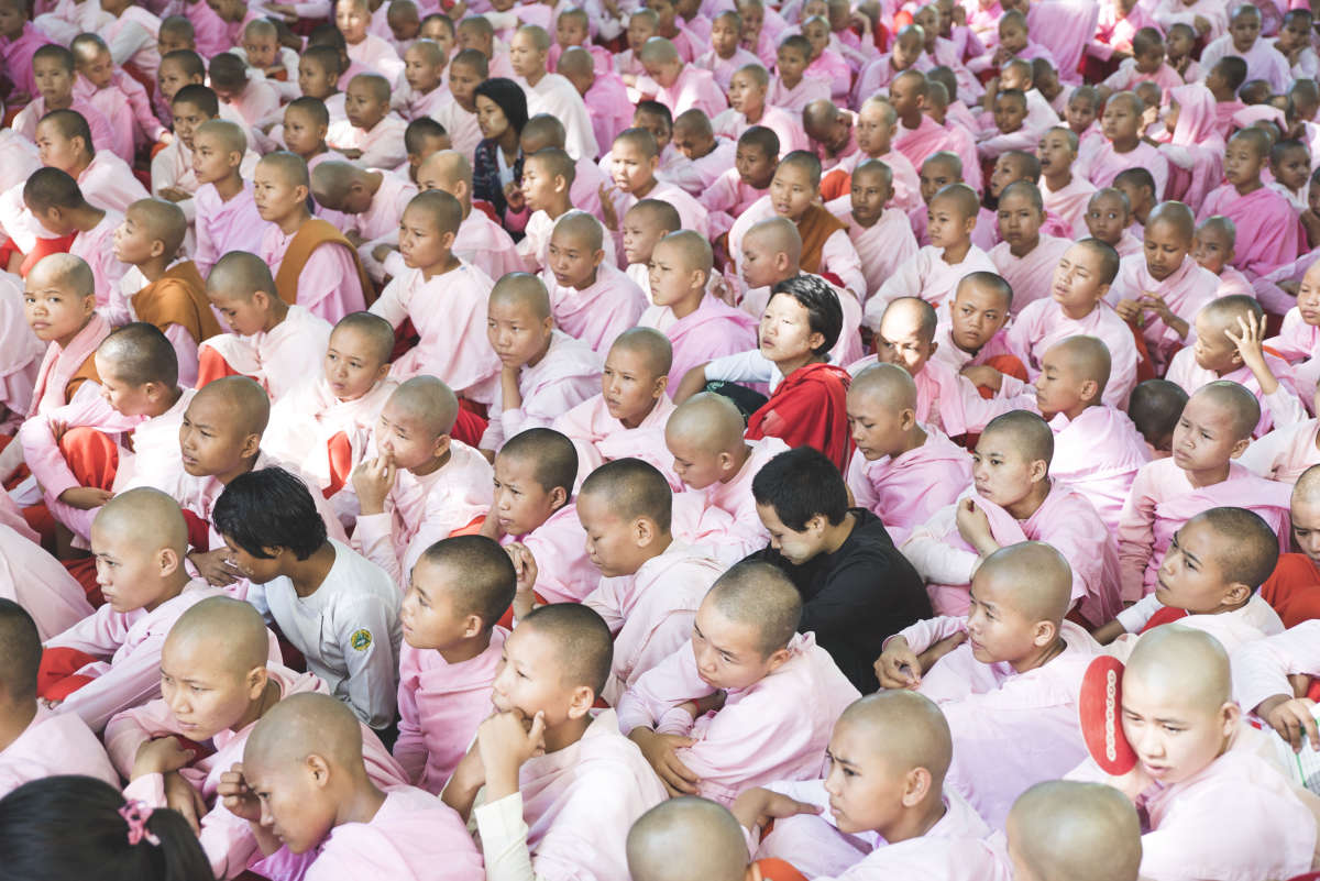 Baby nuns at a Buddhist Monastery