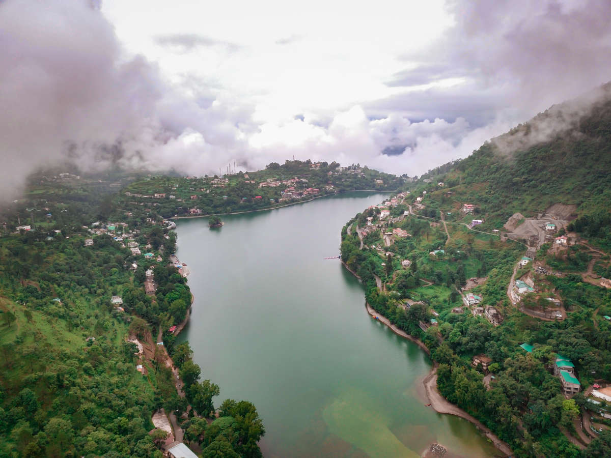 Aerial view of bhimtal