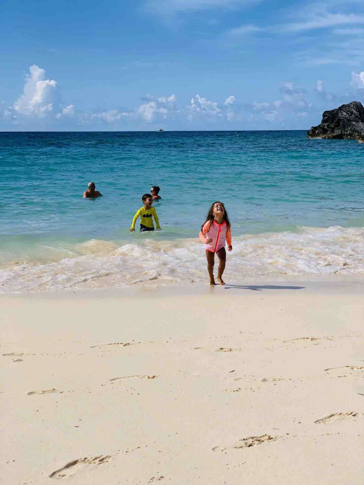 kids were happy and safe on the beach