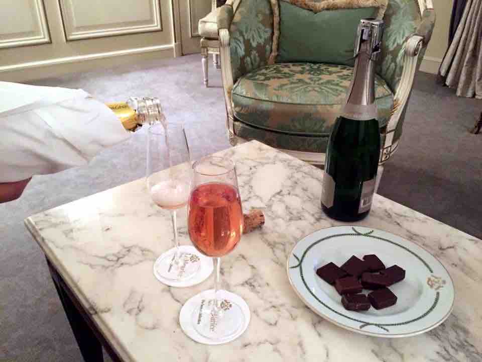 Complimentary Champagne and Chocolates