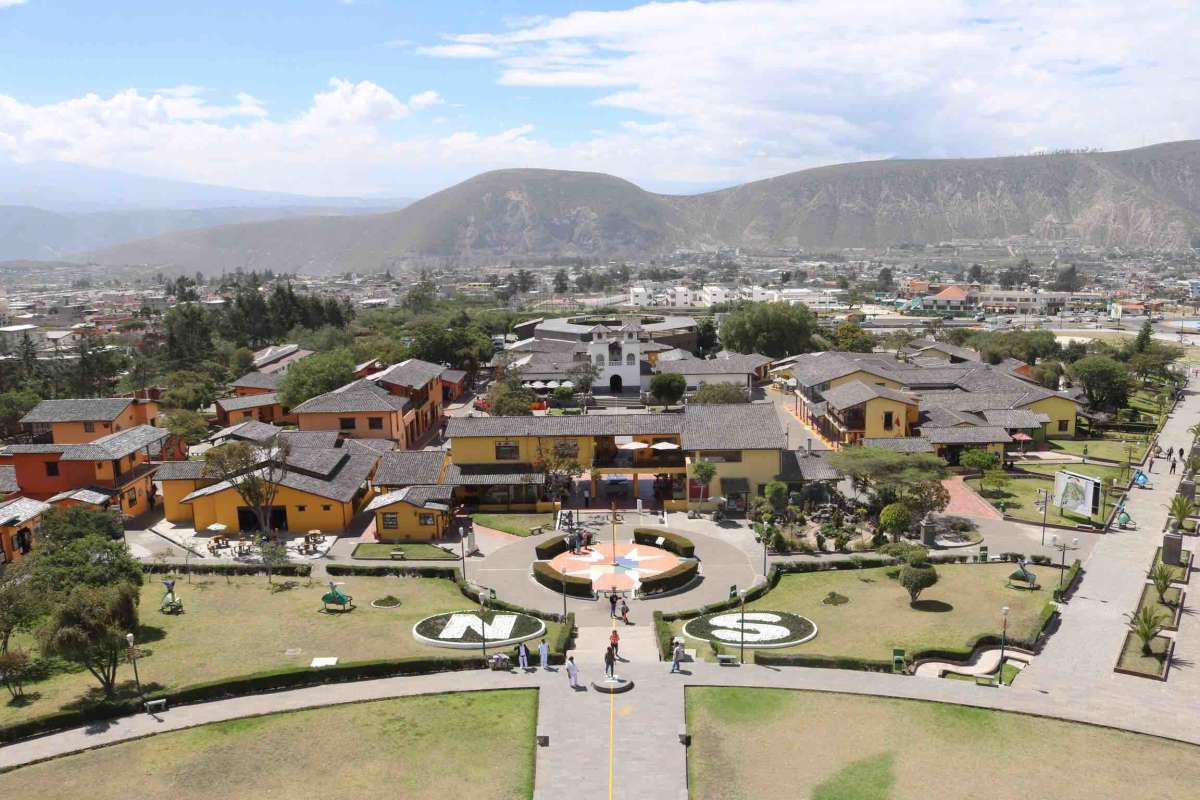 The village of Mitad del Mundo divided by the “equator”