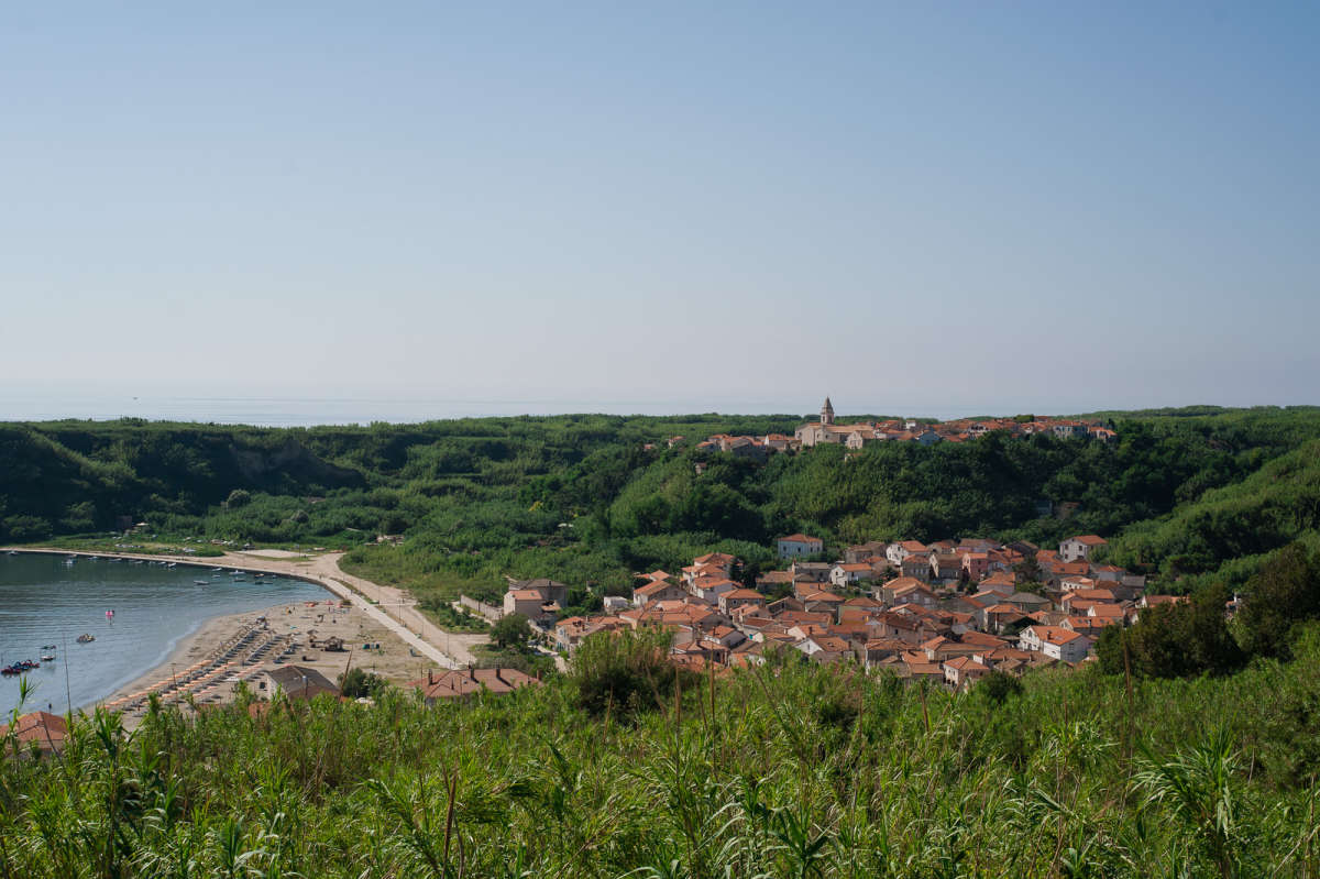 view on upper and lower village of Susak